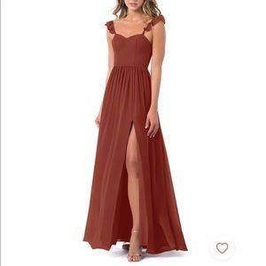 Terracotta Metz Azazie Bridesmaid Dress